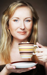 woman with a cup of coffee