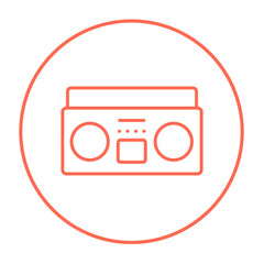 Radio cassette player line icon.