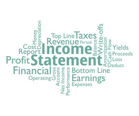 Fototapeta premium Income statement words