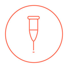 Crutch line icon.
