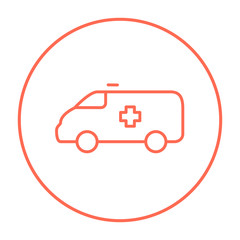 Ambulance car line icon.
