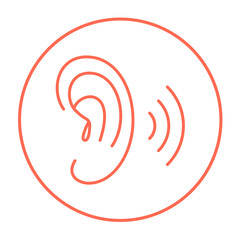 Human ear line icon.