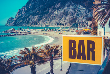 Retro Euro Beach Bar Sign