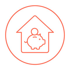 House savings line icon.