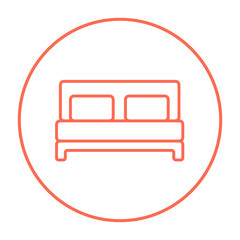 Double bed line icon.