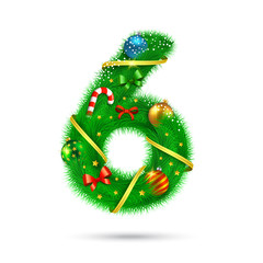 Fir tree decorative number.