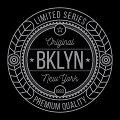 New York Brooklyn typography, modern style seal, t-shirt graphics