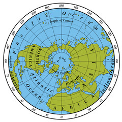 Northern Hemisphere detailed illustration © lkeskinen