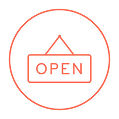 Open sign line icon.