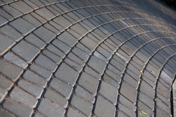 Curved block paving