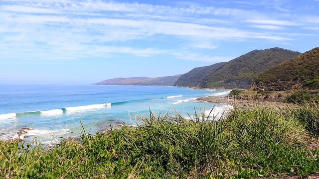 Beautiful bright seascape on the Great Ocean Road in Australia