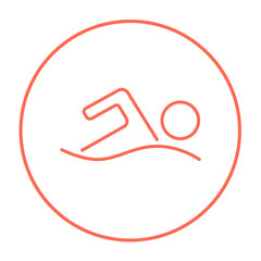 Swimmer line icon.