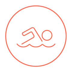 Swimmer line icon.