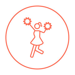 Cheerleader line icon.