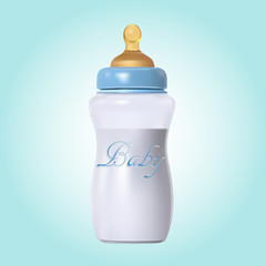 Baby milk in bottle. Vector EPS-10