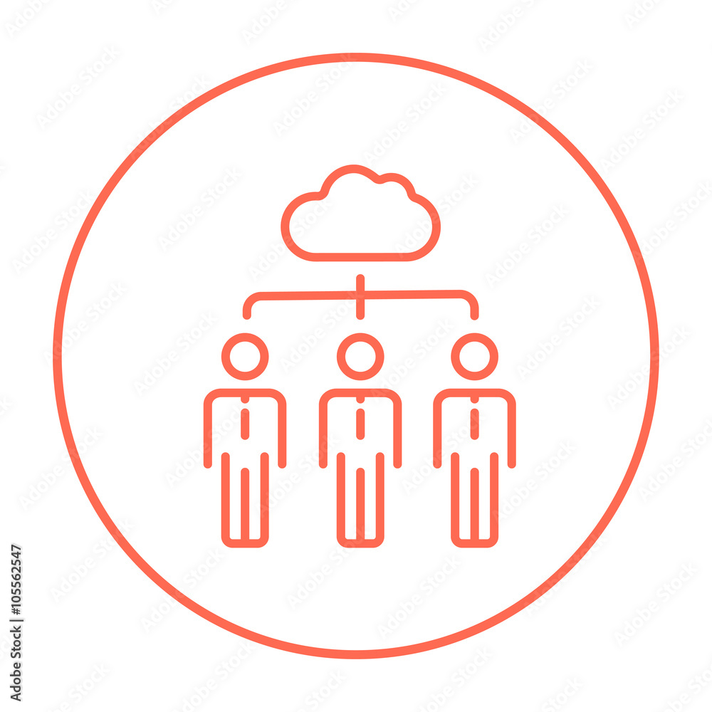 Canvas Prints cloud computing line icon.