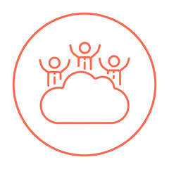 Cloud computing line icon.