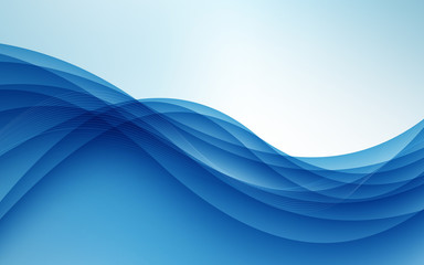 Abstract blue waves - data stream concept. Vector Illustration