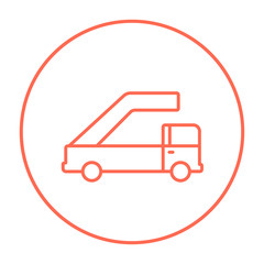 Gangway of plane line icon.