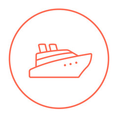 Obraz premium Cruise ship line icon.