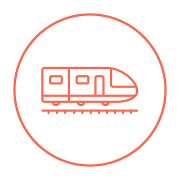 Modern high speed train line icon.