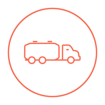 Truck liquid cargo line icon.