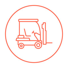 Forklift line icon.