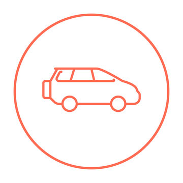 Minivan line icon.