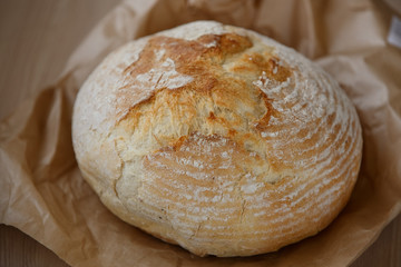 Fresh bread, closeup , soft grain and warm tonality
