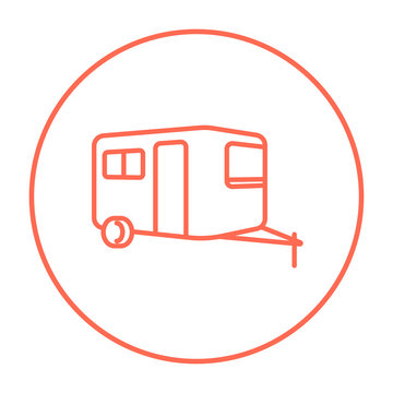 Caravan line icon.