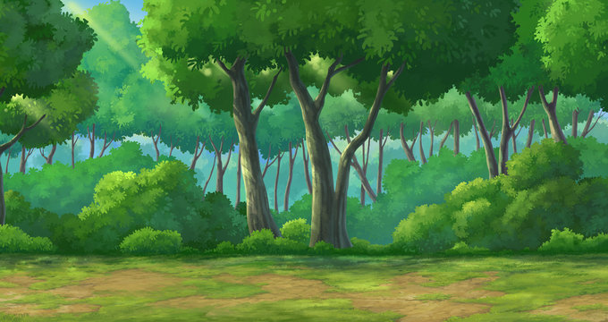 Premium Vector  Cartoon spring landscape 3d background
