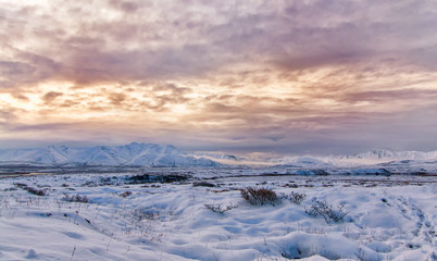 Arctic mountain sunrise