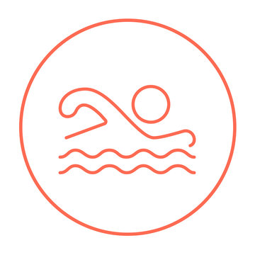 Swimmer line icon.