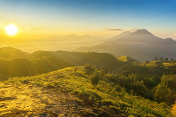great sunrise at prau mount indonesia