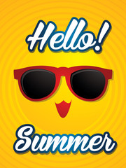 Hello summer graphic vector.