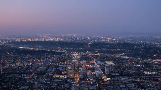 Los Angeles and Glendale dawn time lapse in Southern California.