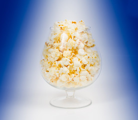  large glass of popcorn