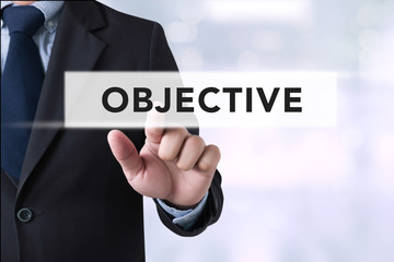Objectives word , business concept