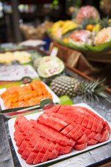 fresh fruit on the line buffet in the restaurant