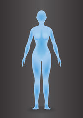 woman body silhouette, vector illustration