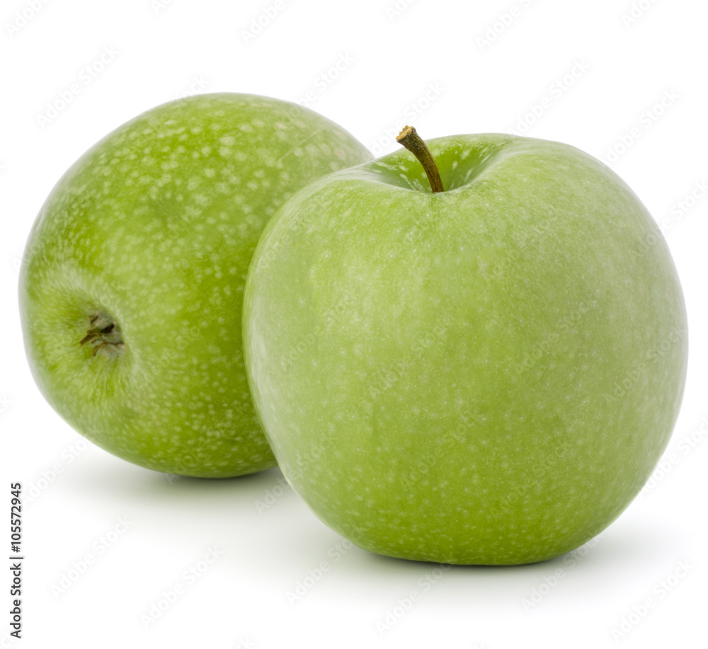 Wall mural green apple isolated on white background cutout