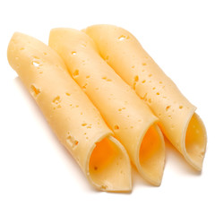 cheese slices isolated on white background cutout