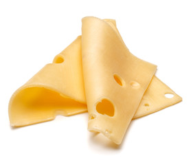 cheese slices isolated on white background cutout