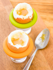 cooked egg in egg cup