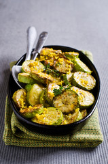 Fried zucchini with lemon zest