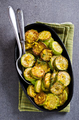 Fried zucchini with lemon zest