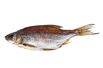 Dried fish isolated on white background