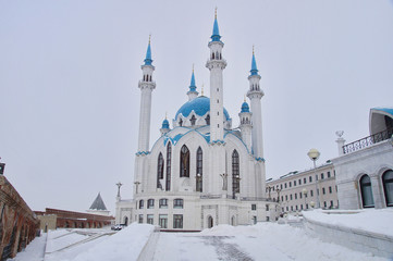 Fototapeta na wymiar Photo Kul Sharif mosque in Kazan in winter