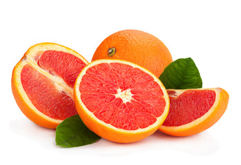 Fototapeta na wymiar Red orange citrus on white