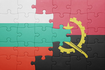 puzzle with the national flag of angola and bulgaria